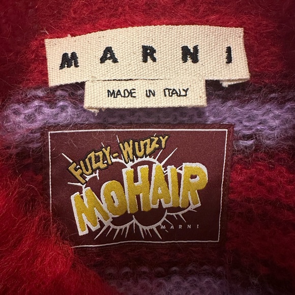 Marni Red Striped Mohair Sweater - Picture 3 of 9